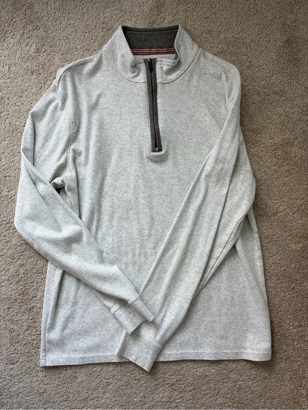 The Normal Brand Light Gray Half-Zip Pullover Sweater